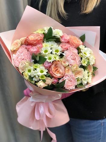 Букет цветов из: Гвоздики, Розы и Хризантемы в Курорт-Дарасун
