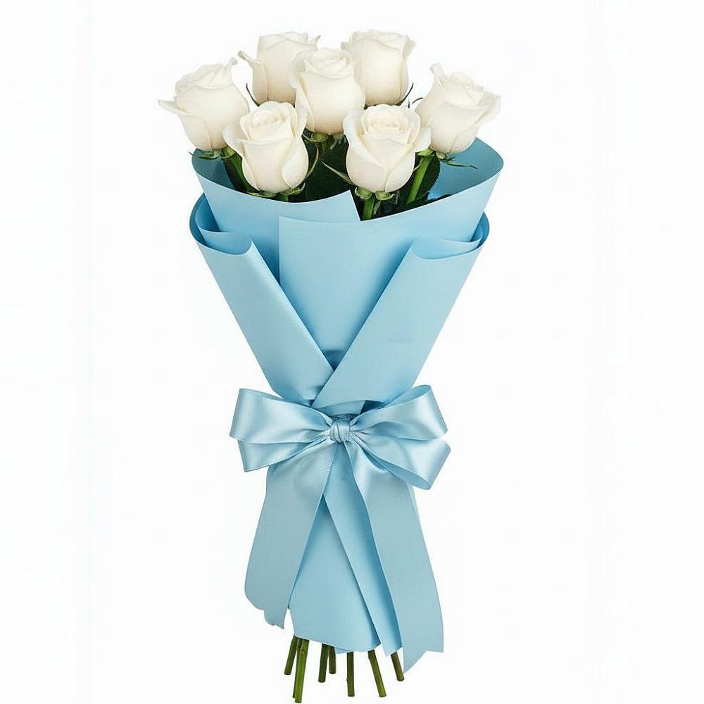 Букет 7 белых роз Проуд в Курорт-Дарасун