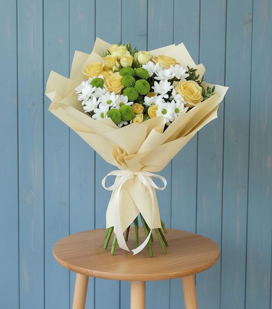 Букет цветов из: Хризантемы и Розы в Курорт-Дарасун