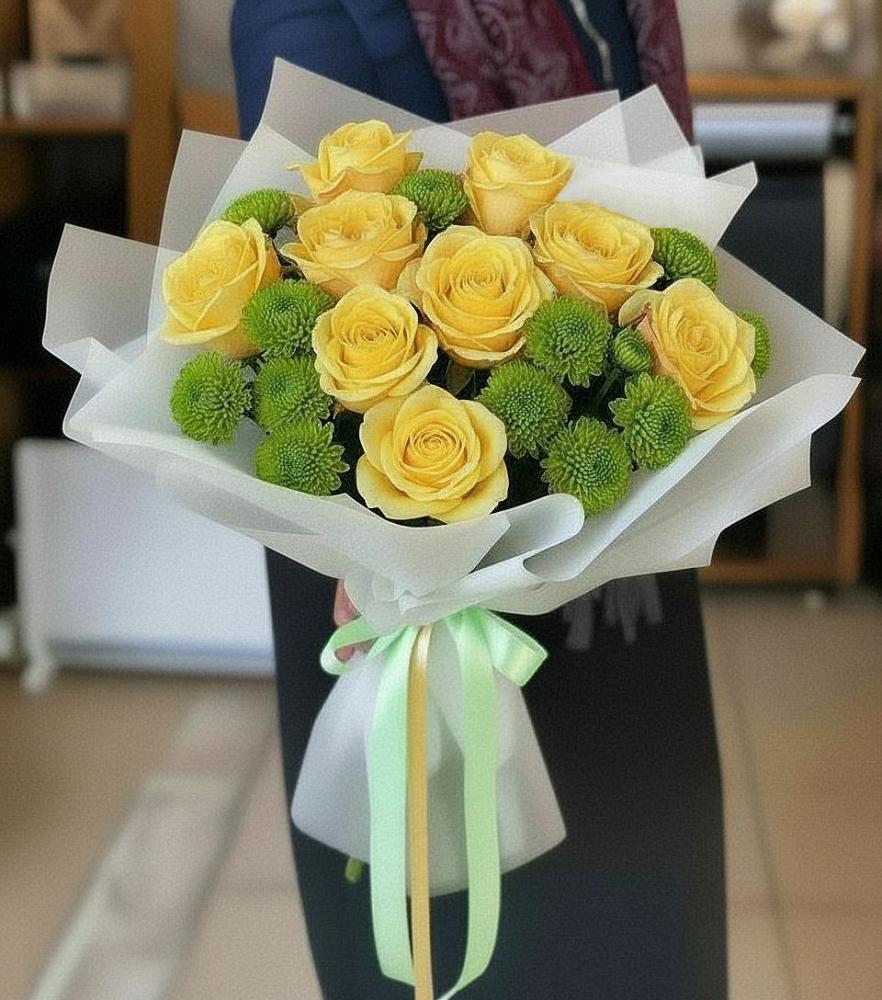 Букет цветов из: Хризантемы и Розы в Курорт-Дарасун