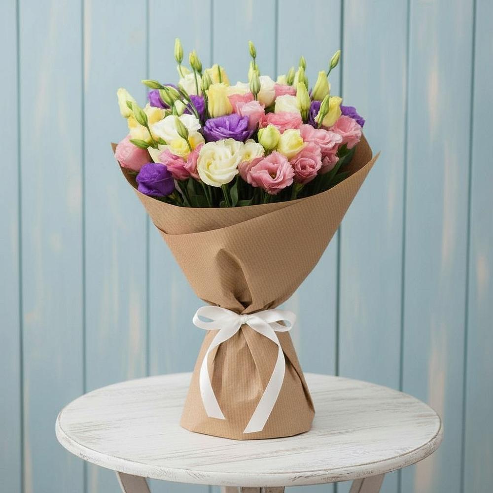 Букет цветов из: Лизиантусы в Курорт-Дарасун