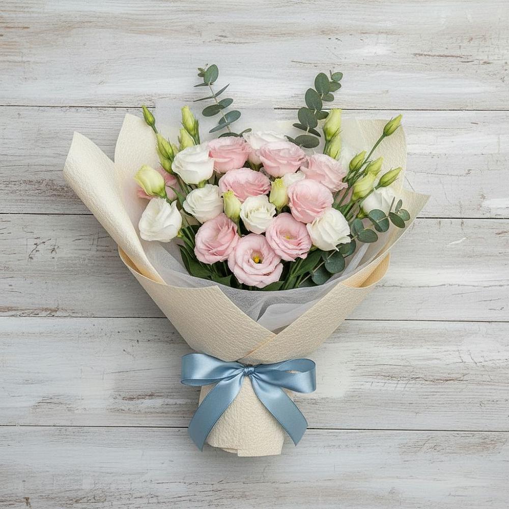 Букет цветов из: Лизиантусы в Курорт-Дарасун